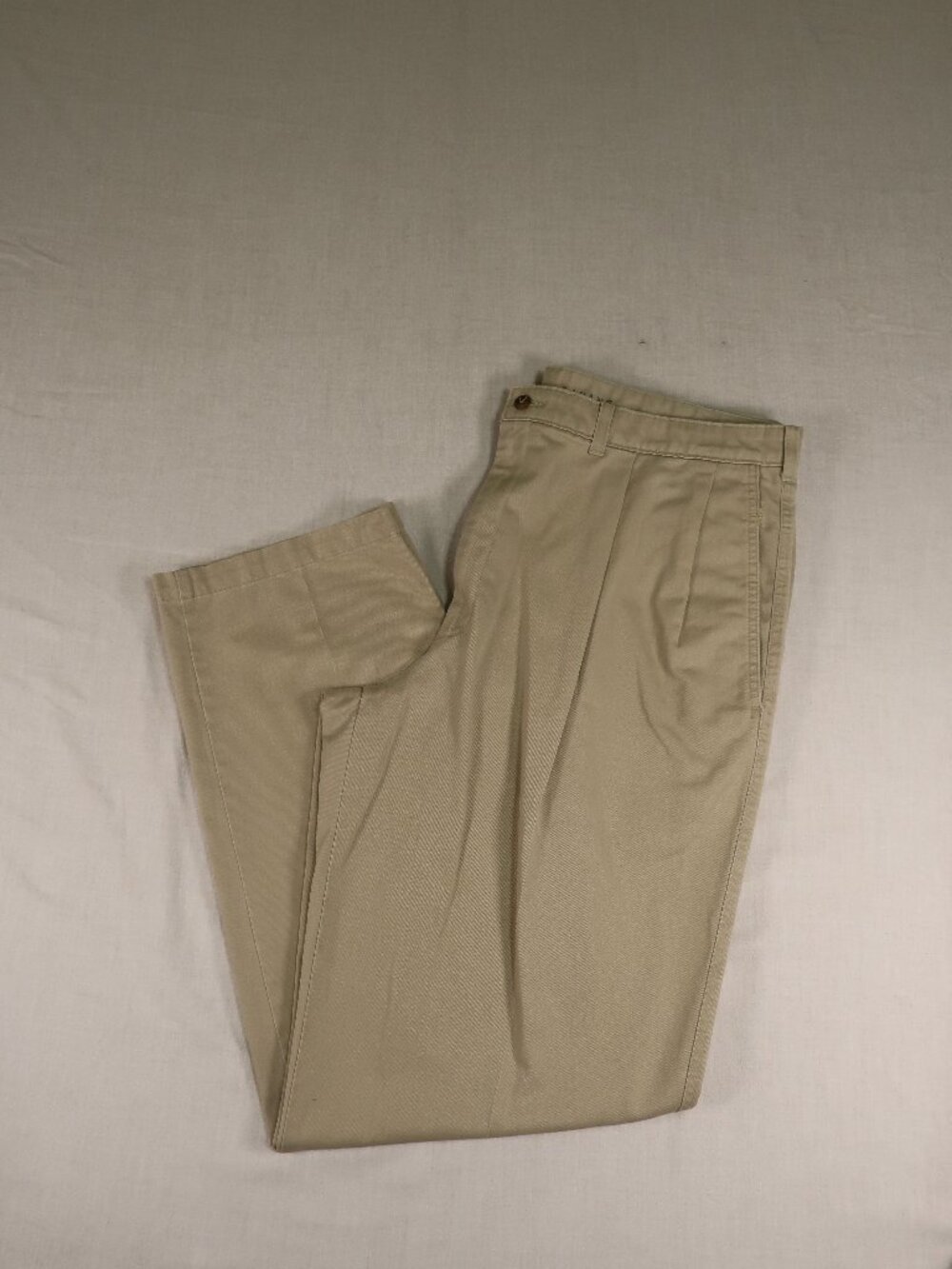 Savane Men’s Khaki Pleated Dress Pants 40x34 Classic Chino Trousers